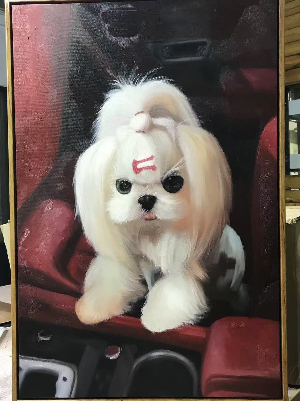 Handgemaltes Haustierportrait Ihres Hundes in Öl auf Leinwand, individuelles Original-Ölgemälde