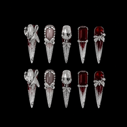 Ruby Nocturne Jewel Press On Nails