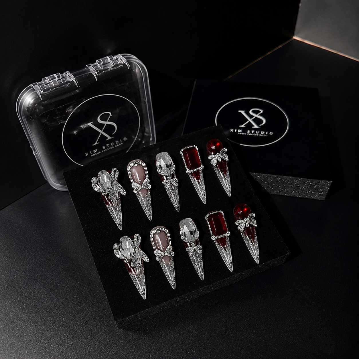 Ruby Nocturne Jewel Press On Nails