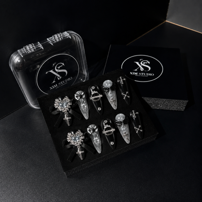 Gothic Crystal Cross Cathedral Press On Nails