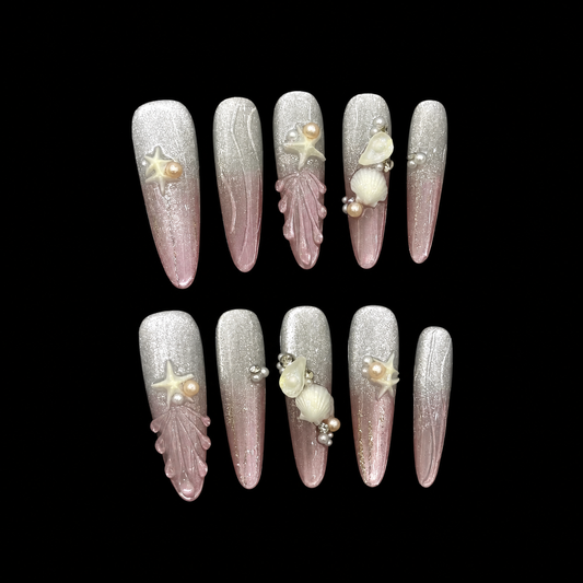 Pearl Ocean Dream Press-On Nails 🐚✨