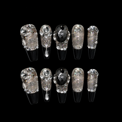 Noir Pearl Majesty Press On Nails