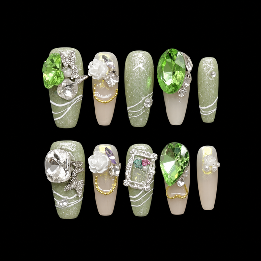 Emerald Garden Atelier Press On Nails