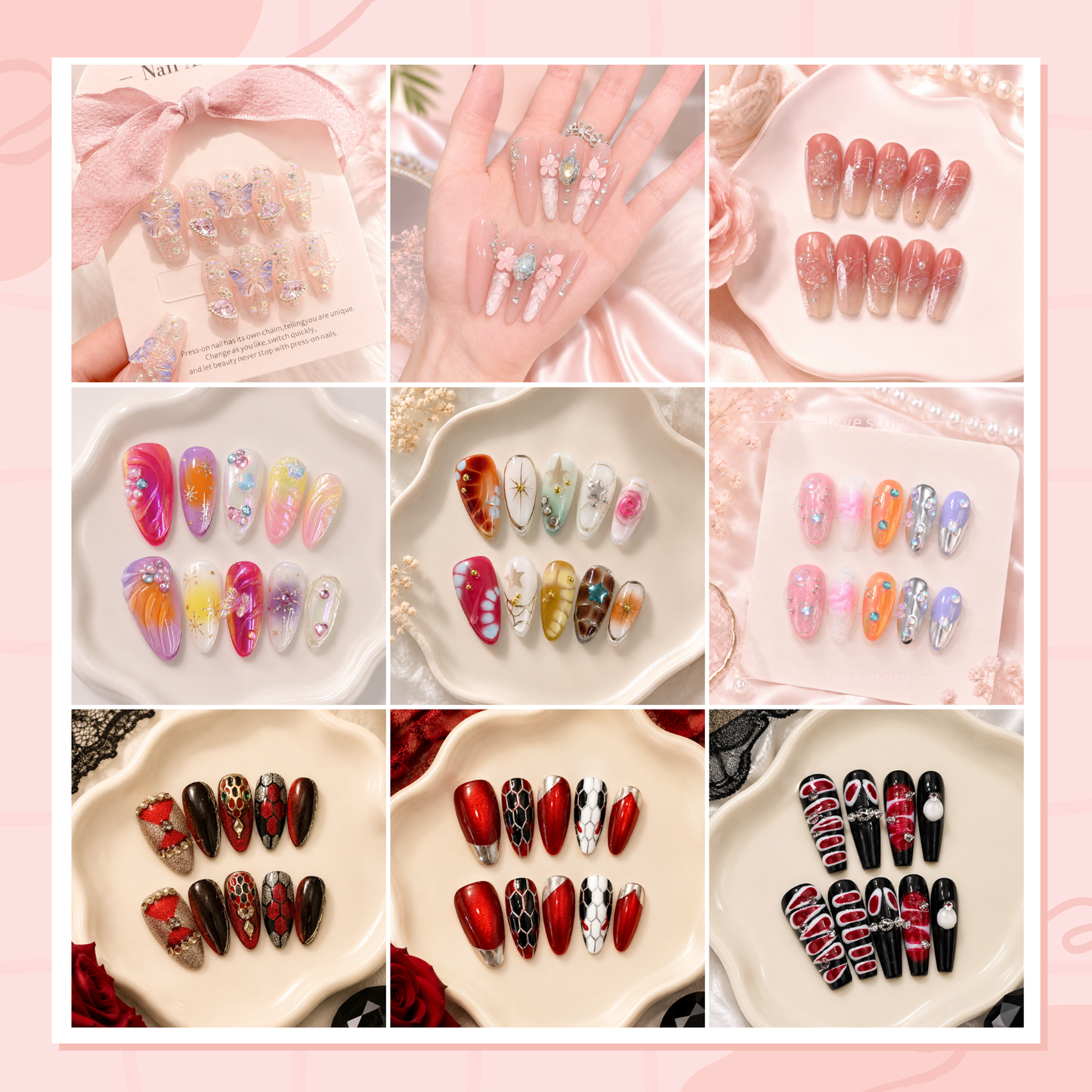 Mellownail Mystery Nail Bag | Choose 3, 6 or 9 Handmade Nail Sets