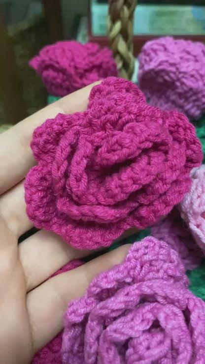 Gehäkelte Blumenstraußdecke, Gehäkelter Jumbo 3D Roter Rosenstrauß, Oma Square Afghan, Gestrickte Sofadecke, Versandfertig, Muttertagsgeschenk